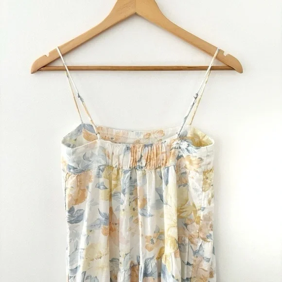 Abercrombie & Fitch  Floral Tiered Maxi Dress Linen XS Petite - Picture 8 of 10